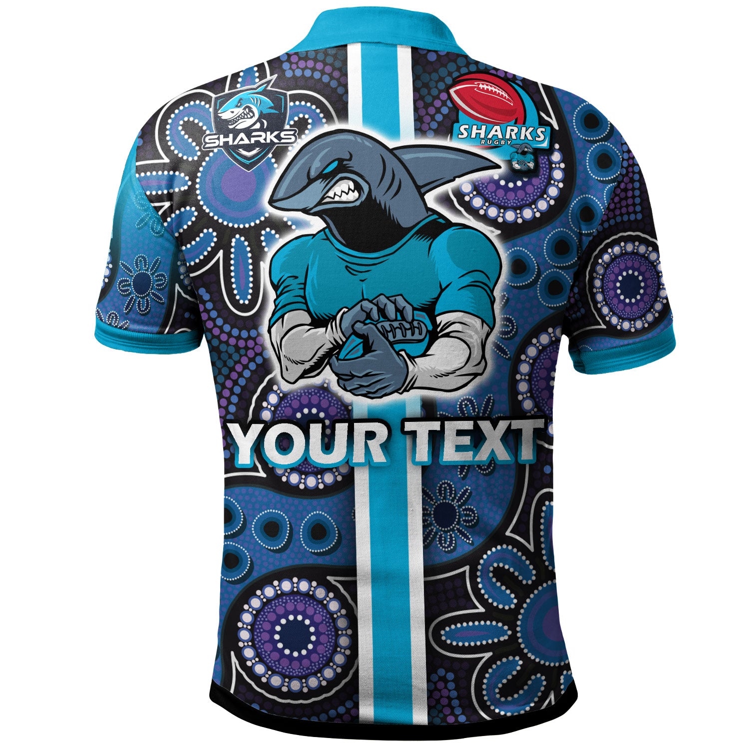 sharks-rugby-polo-shirt-custom-sharks-rugby-ball-aboriginal-indigenous-sport-style-polo-shirt