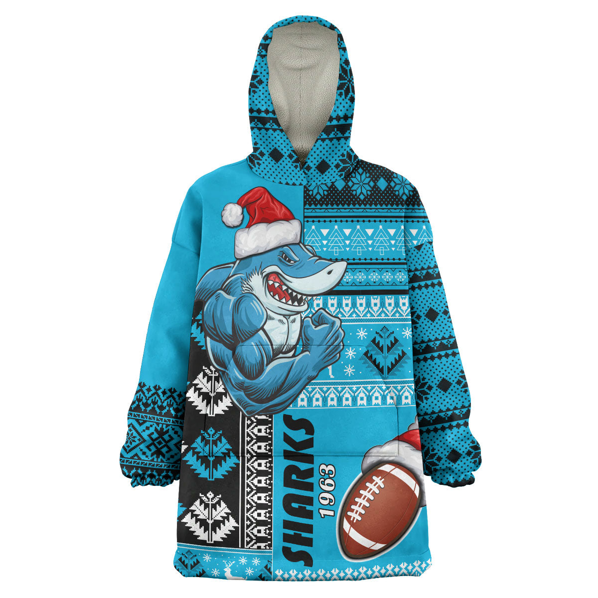 sharks-rugby-snug-hoodie-custom-christmas-snowflakes-sharks-mascot-wearable-blanket-hoodie