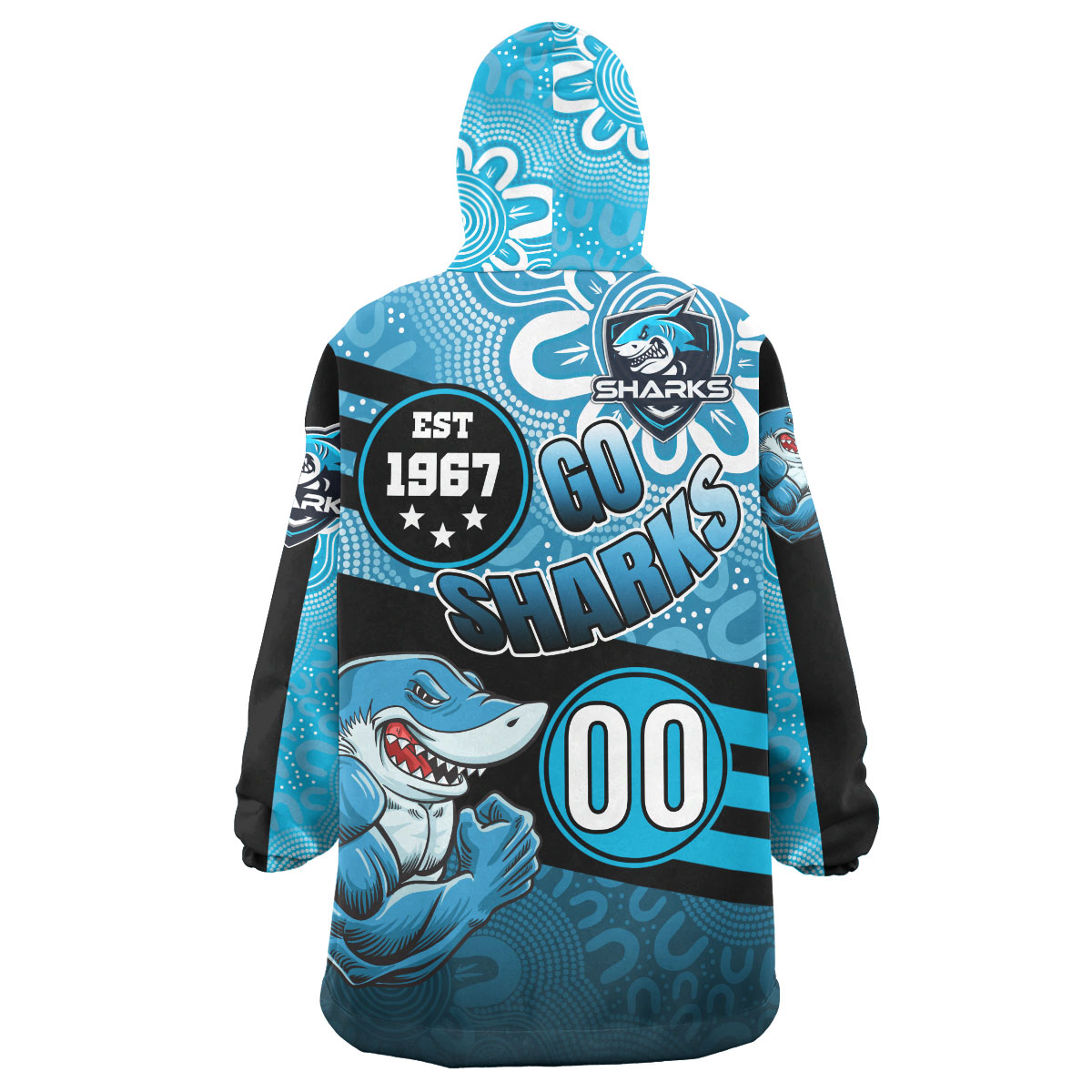 sharks-rugby-snug-hoodie-custom-rugby-ball-go-sharks-aboriginal-patterns-oodie-blanket