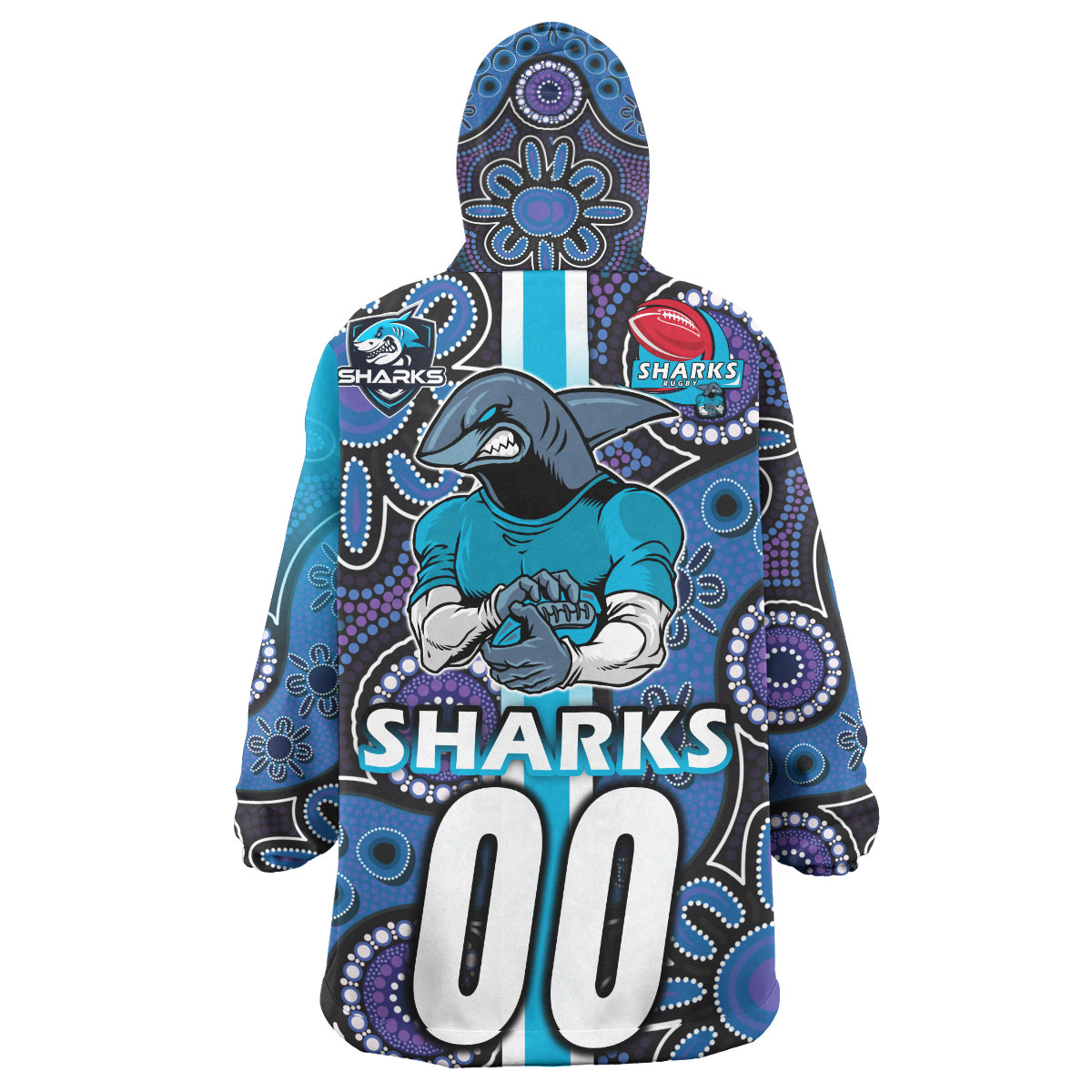 sharks-rugby-snug-hoodie-custom-sharks-rugby-ball-aboriginal-indigenous-sport-style-oodie-blanket