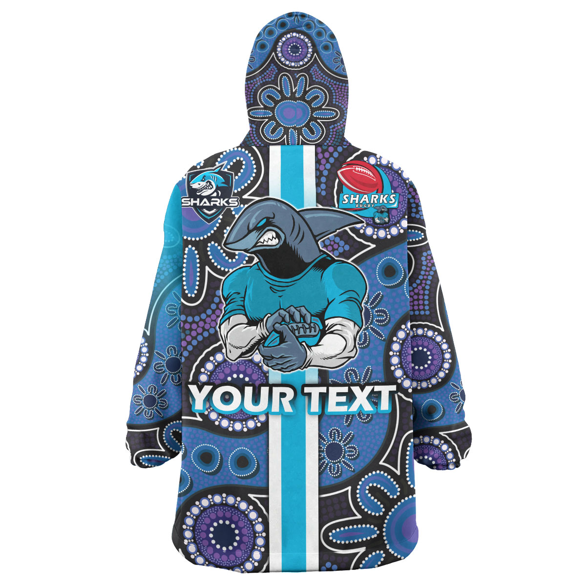 sharks-rugby-snug-hoodie-custom-sharks-rugby-ball-aboriginal-indigenous-sport-style-oodie-blanket