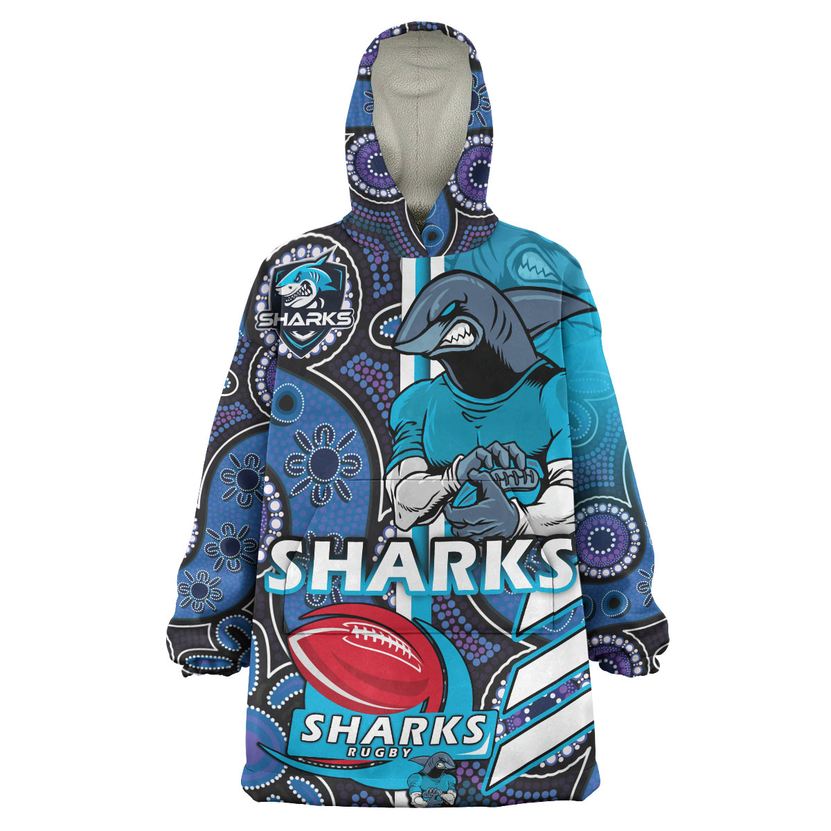 sharks-rugby-snug-hoodie-custom-sharks-rugby-ball-aboriginal-indigenous-sport-style-oodie-blanket
