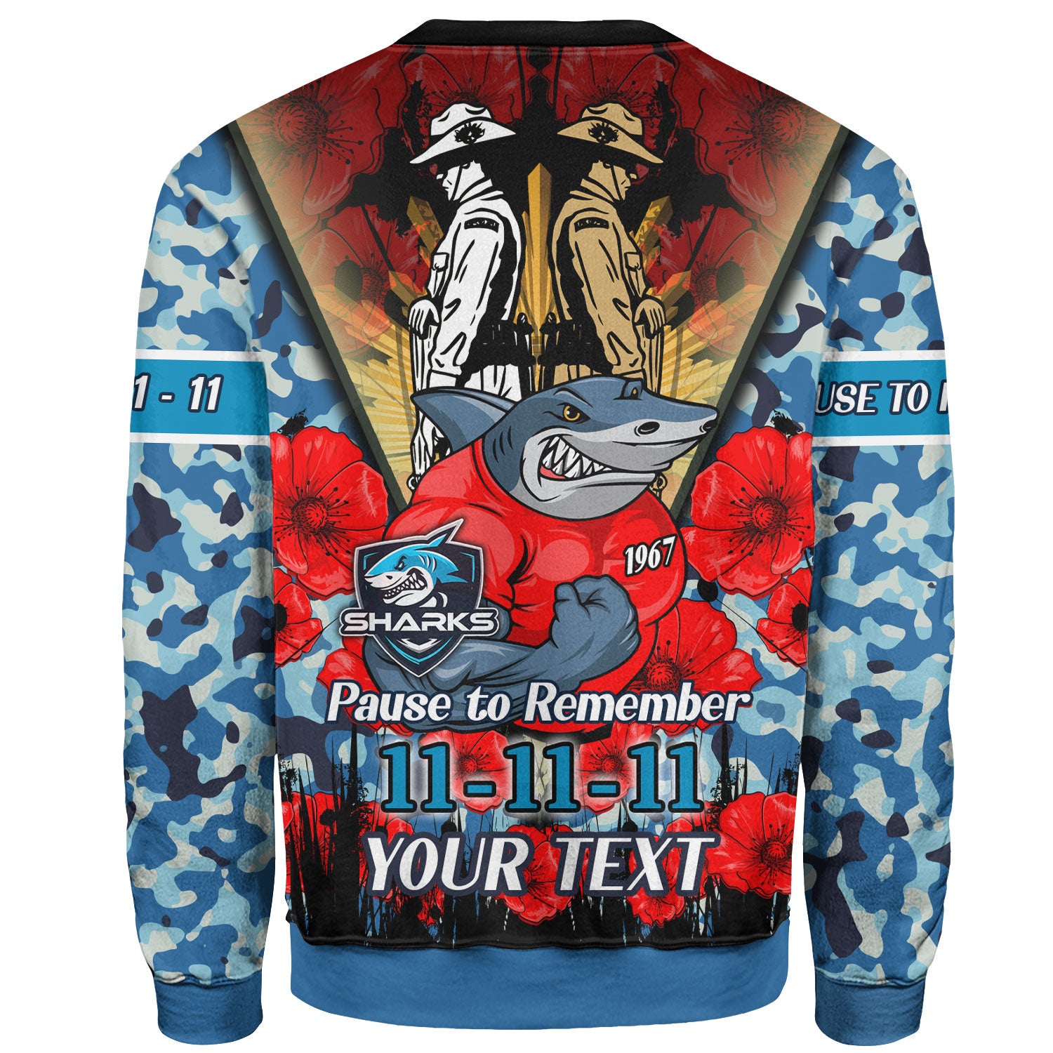 sharks-rugby-sweatshirt-custom-sharks-rugby-remembrance-day-pause-to-remember-sweatshirt