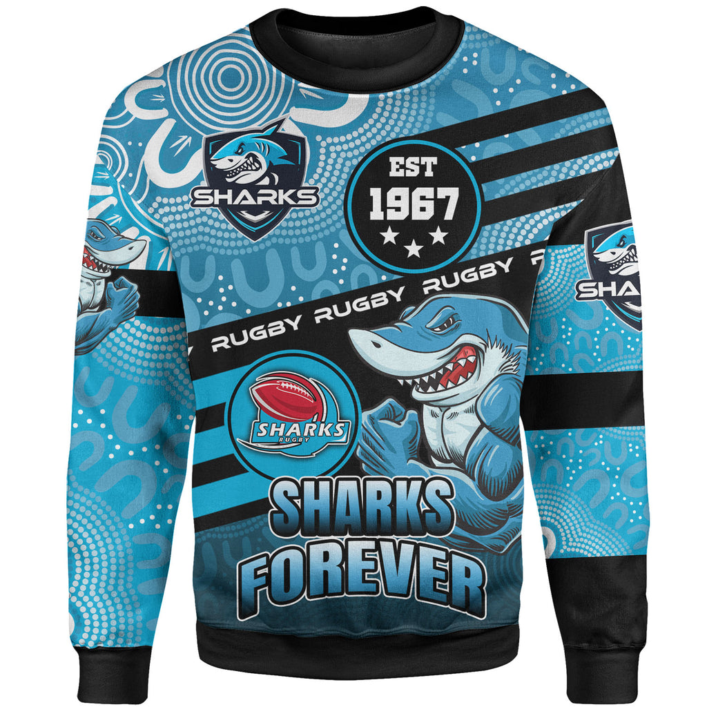 sharks-rugby-sweatshirt-custom-sharks-rugby-ball-aboriginal-indigenous-sport-style-sweatshirt
