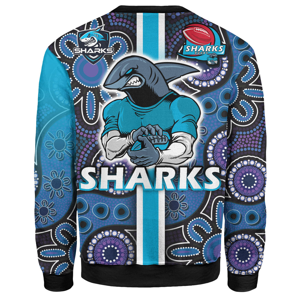 sharks-rugby-sweatshirt-custom-sharks-rugby-ball-aboriginal-indigenous-sport-style-sweatshirt
