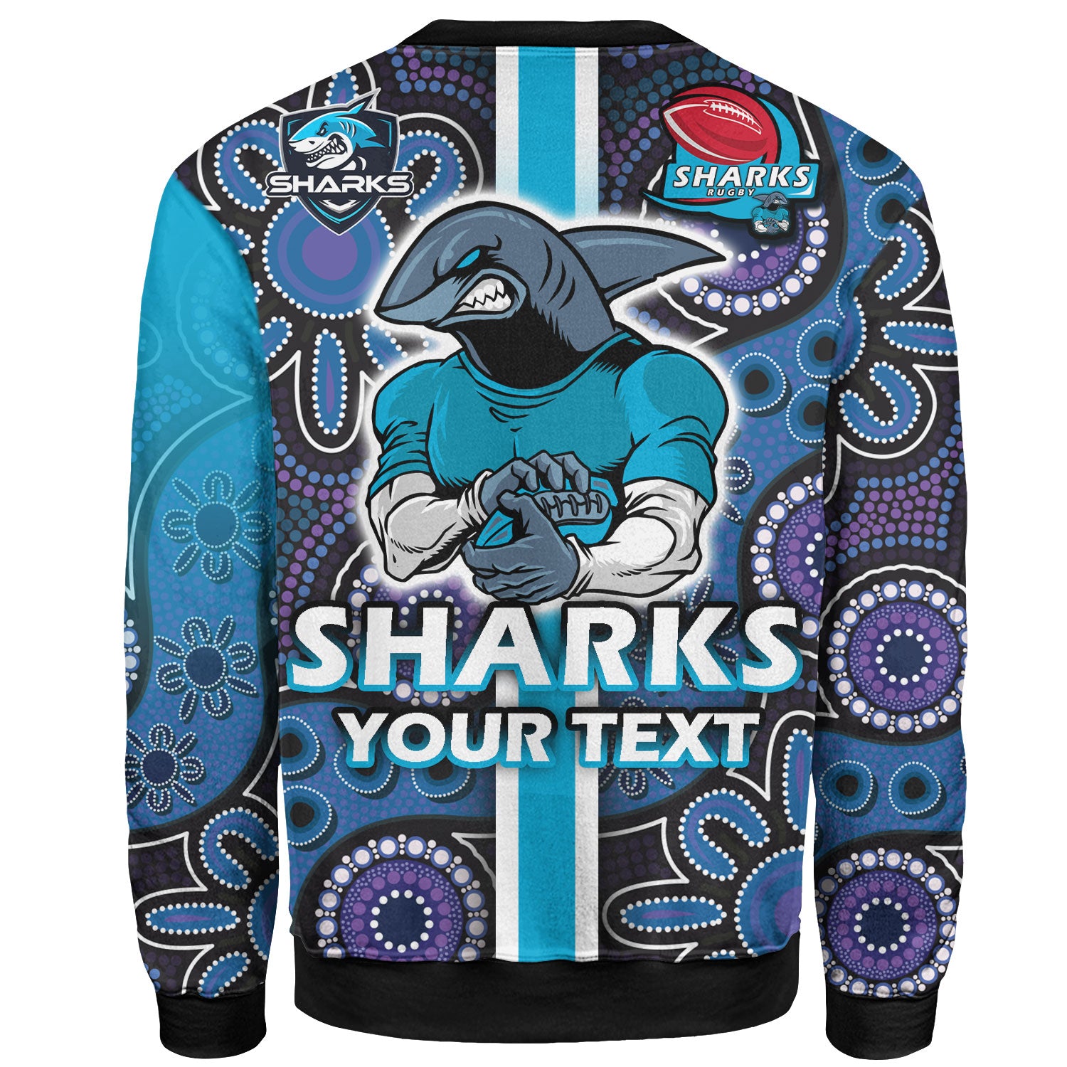 sharks-rugby-sweatshirt-custom-sharks-rugby-ball-aboriginal-indigenous-sport-style-sweatshirt