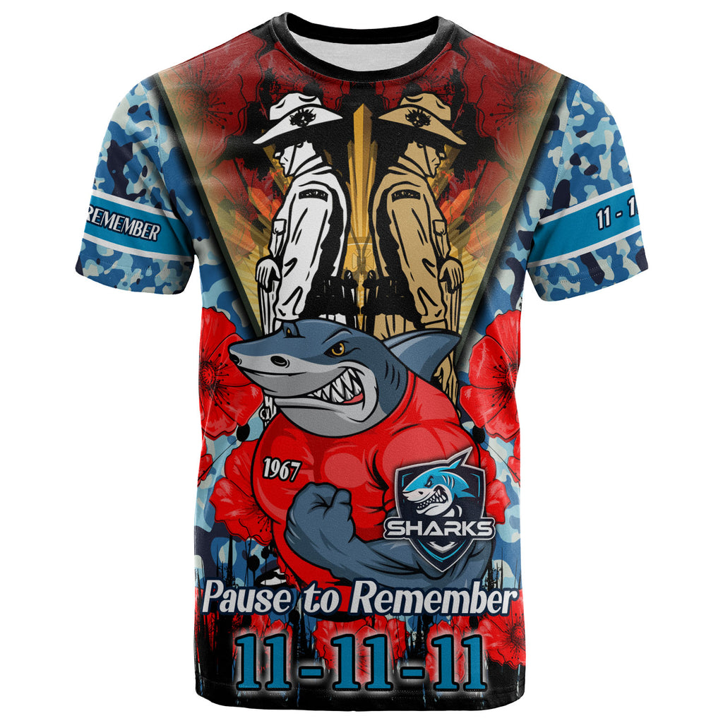 sharks-rugby-t-shirt-custom-remembrance-day-pause-to-remember-t-shirt