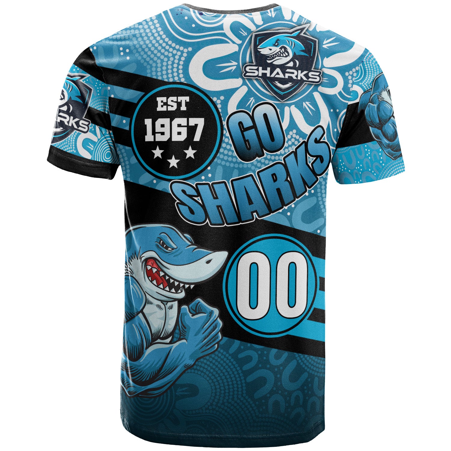 sharks-rugby-t-shirt-custom-rugby-ball-go-sharks-aboriginal-patterns-t-shirt