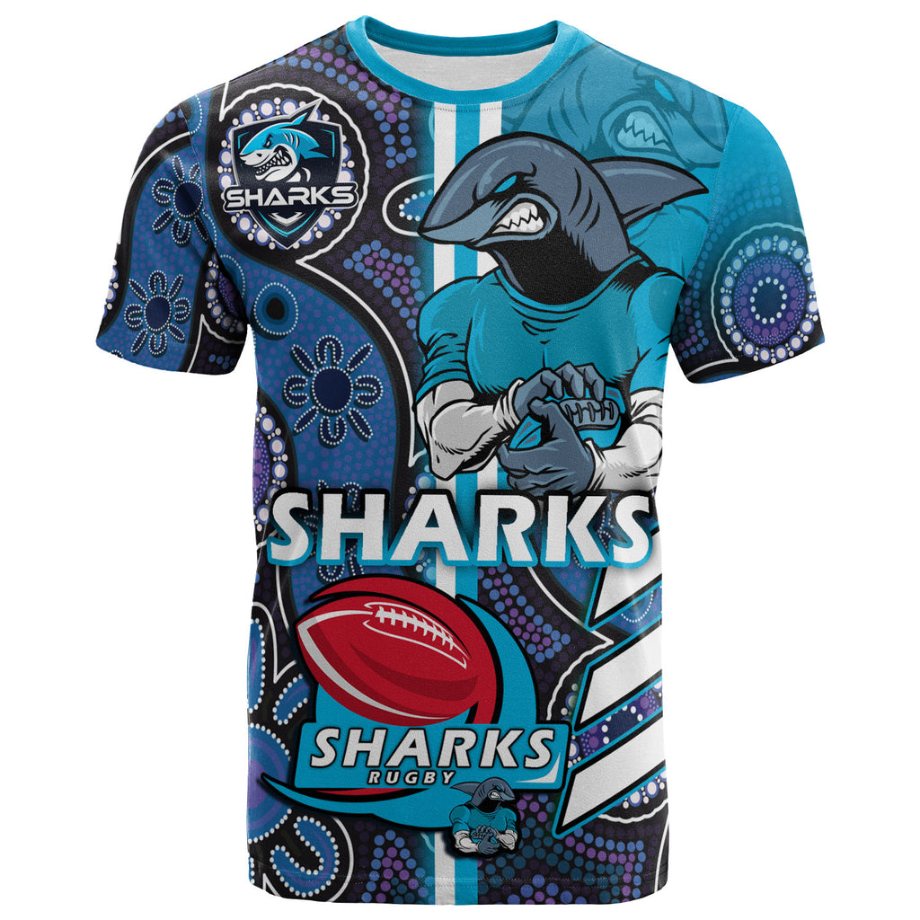 sharks-rugby-t-shirt-custom-sharks-rugby-ball-aboriginal-indigenous-sport-style-t-shirt