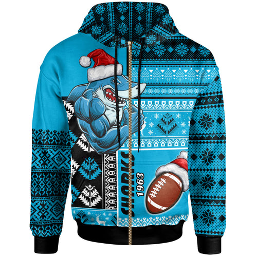 sharks-rugby-hoodie-custom-christmas-snowflakes-sharks-mascot-hoodie