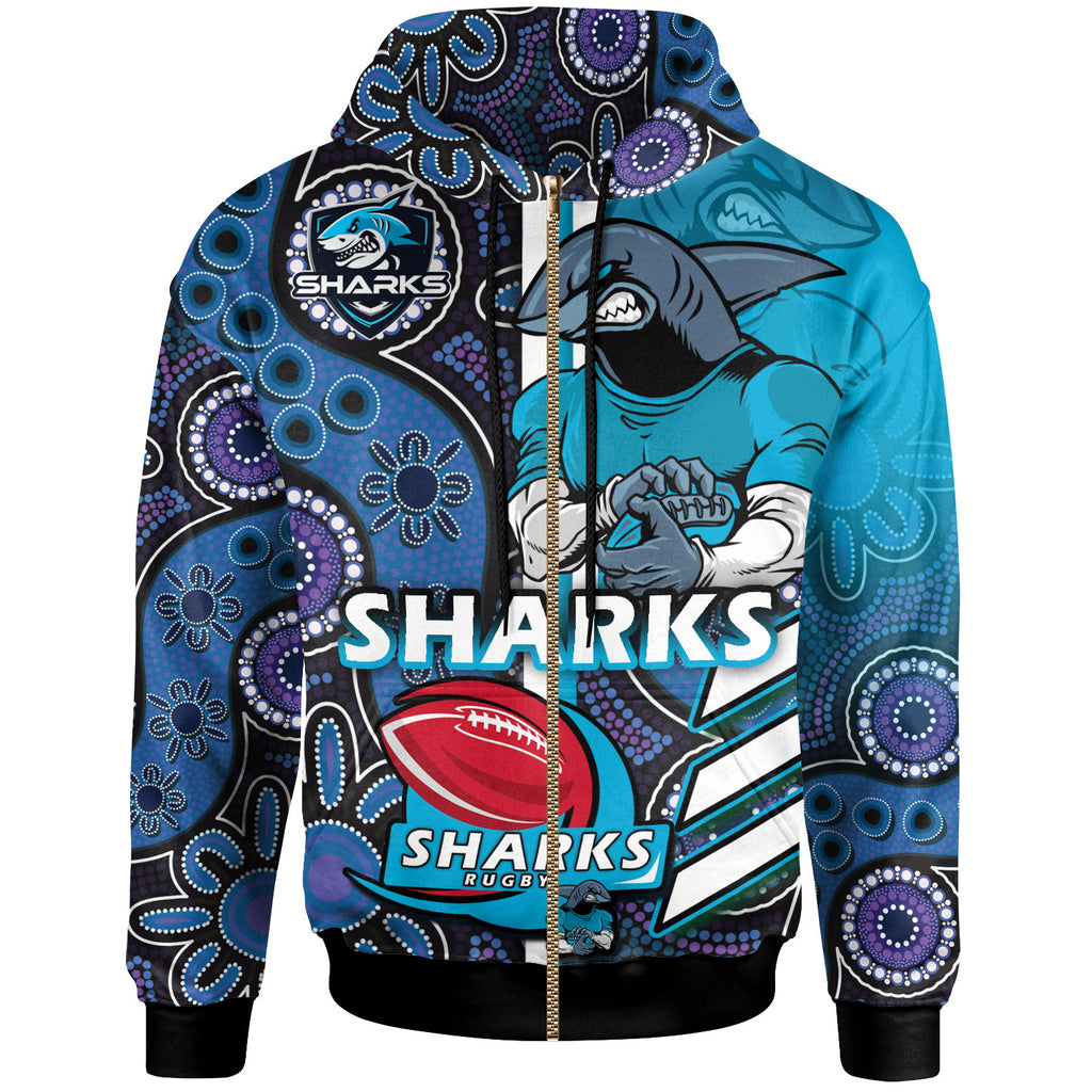 sharks-rugby-hoodie-custom-sharks-rugby-ball-aboriginal-indigenous-sport-style-hoodie