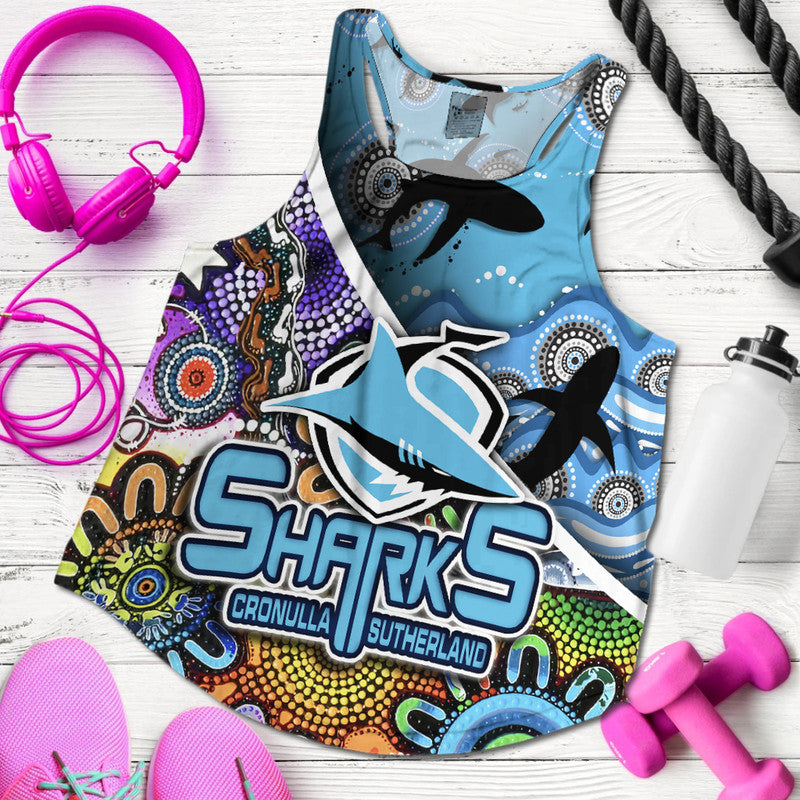 cronulla-sutherland-women-racerback-tank-sharks-indigenous-aboriginal