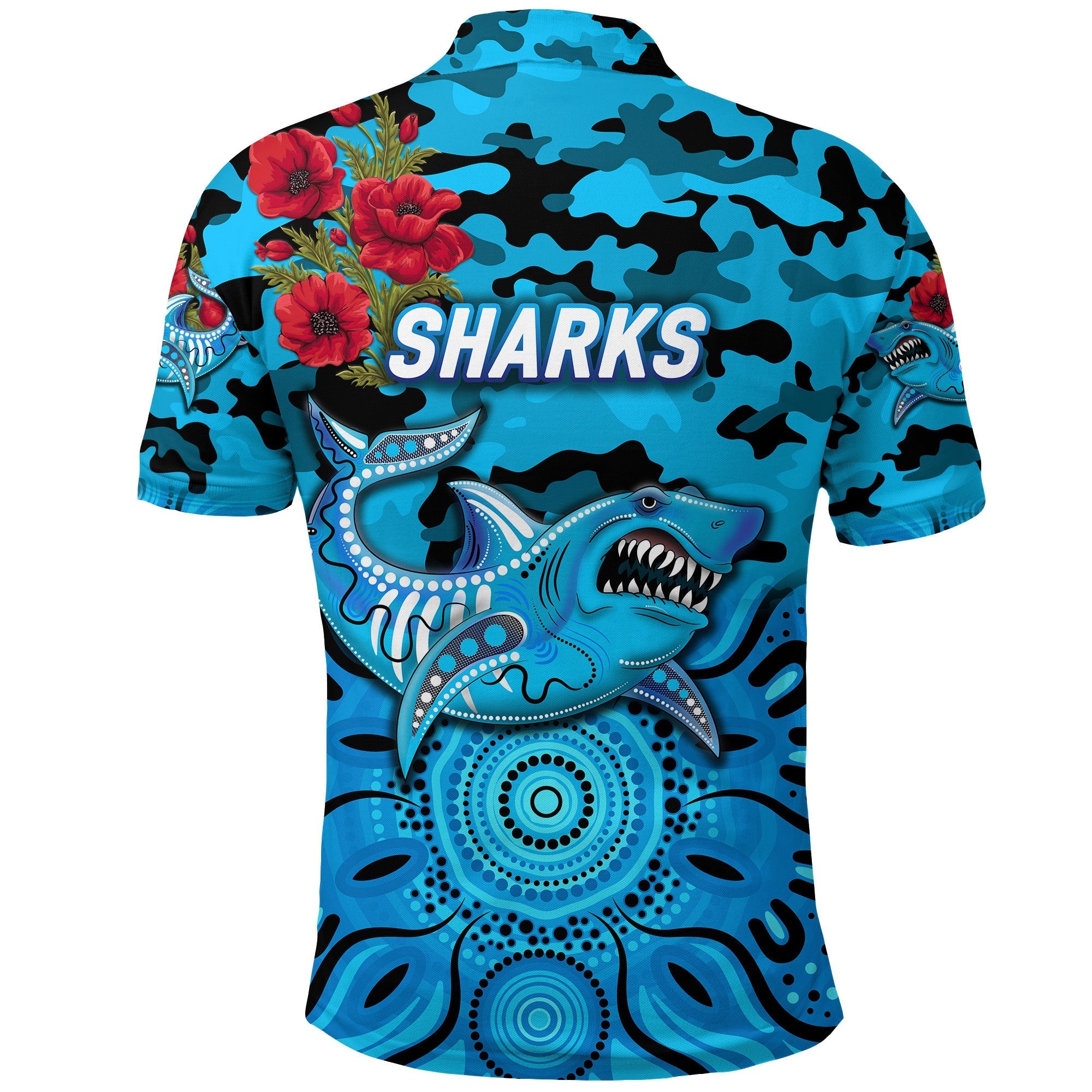 cronulla-sutherland-sharks-anzac-2022-polo-shirt-indigenous-vibes