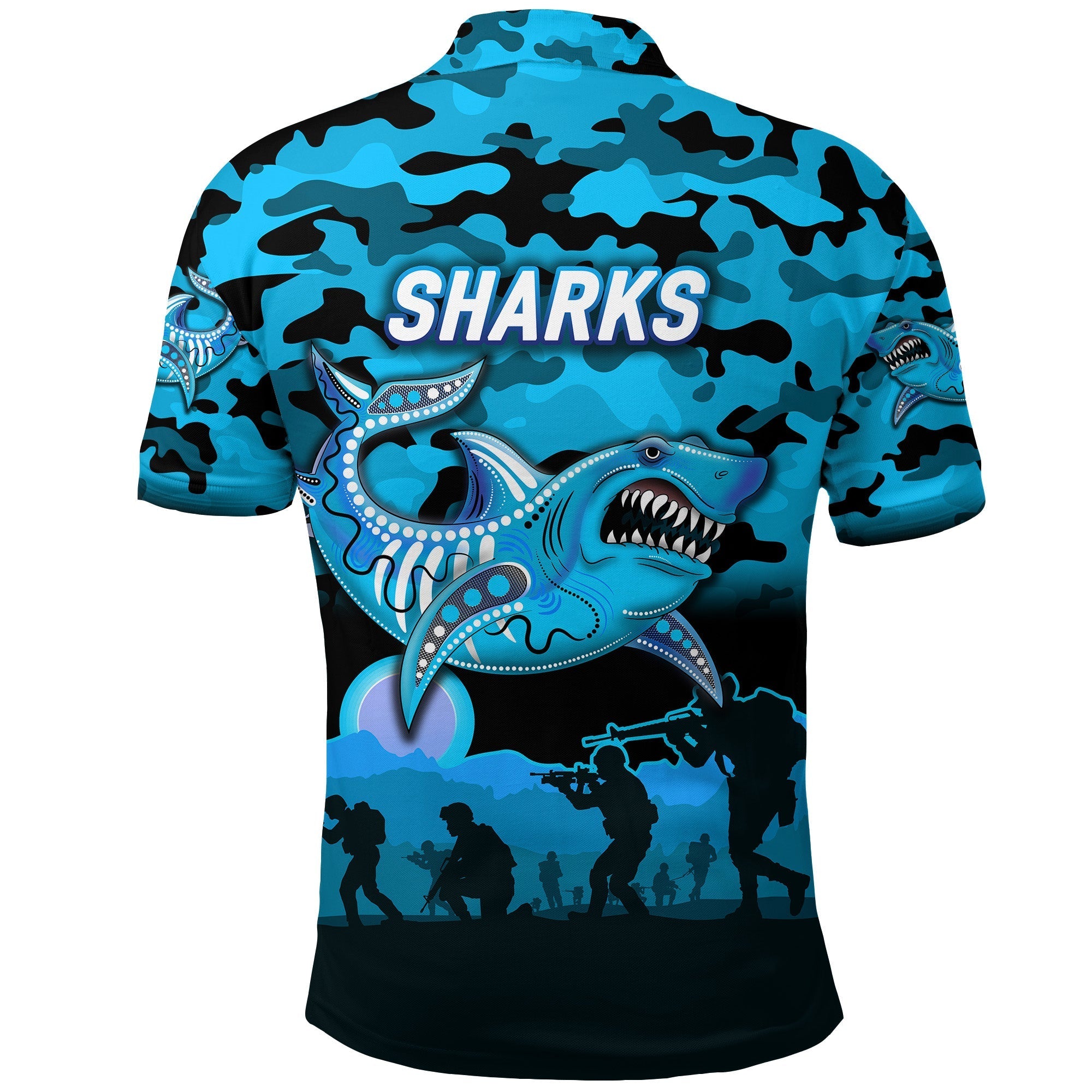 cronulla-sutherland-sharks-anzac-2022-polo-shirt-simple-style-black