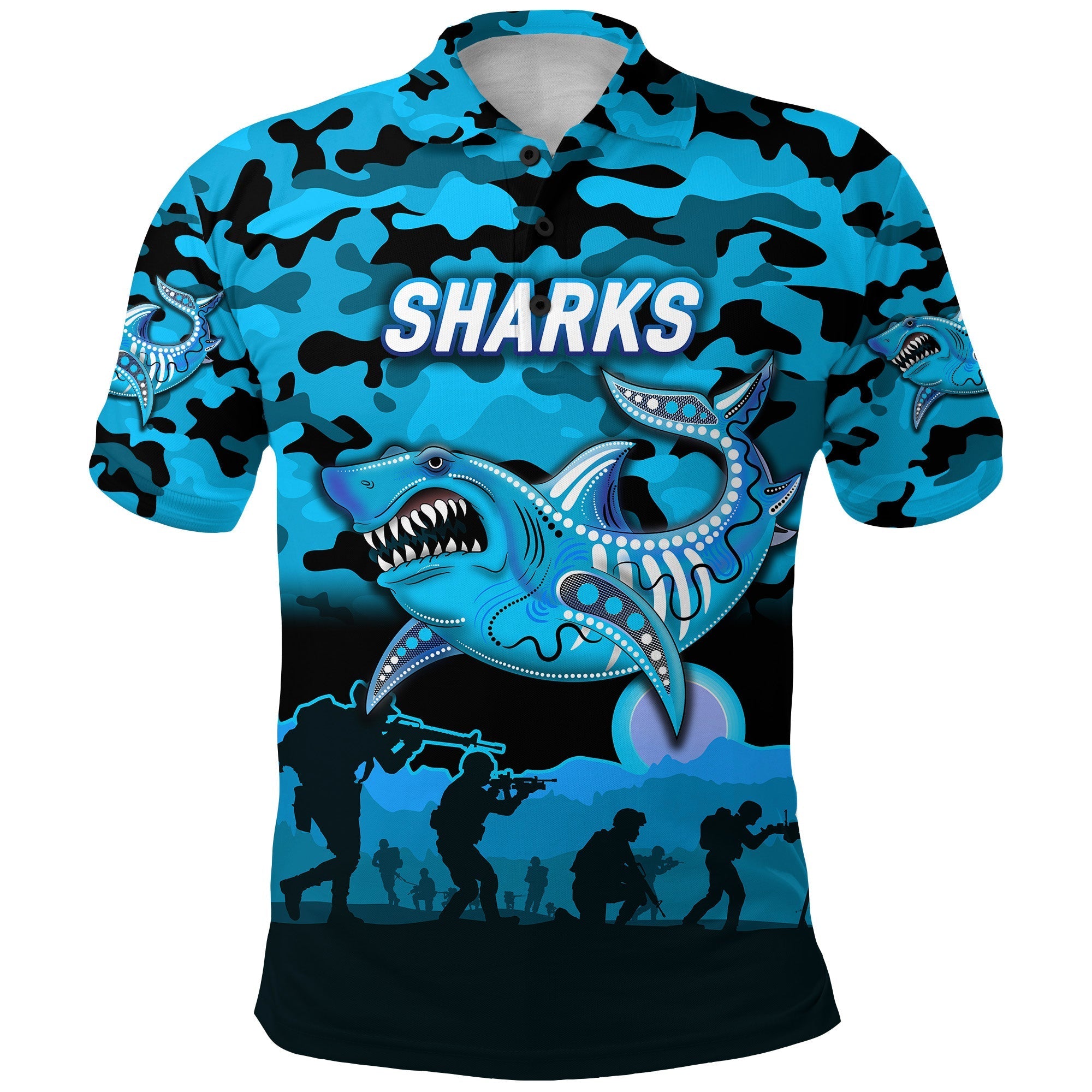cronulla-sutherland-sharks-anzac-2022-polo-shirt-simple-style-black