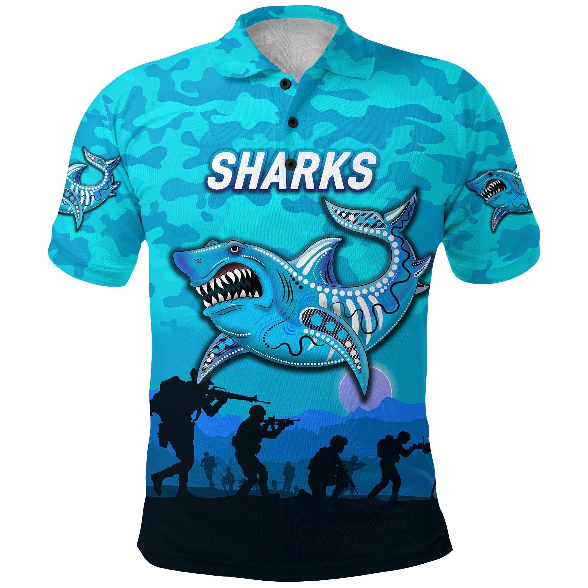 custom-personalised-sharks-anzac-polo-shirt-simple-style-blue