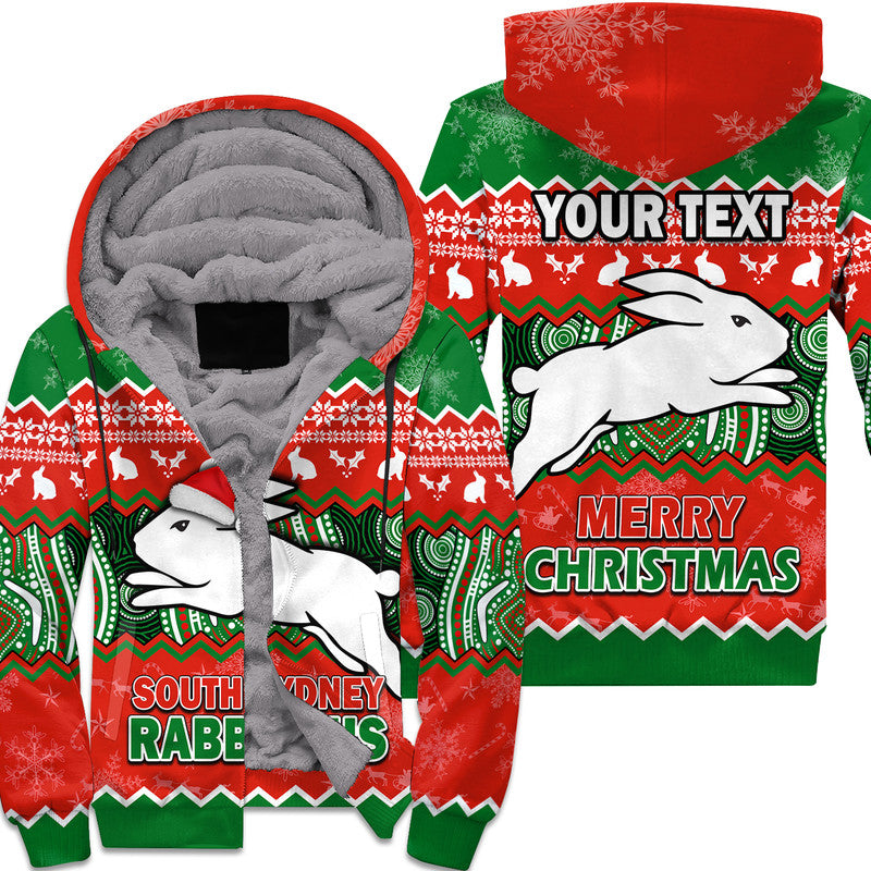 custom-personalised-south-sydney-rabbitohs-aboriginal-christmas-vibe-sherpa-hoodie