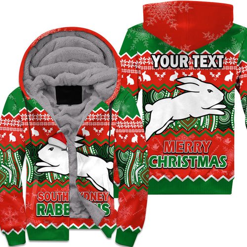custom-personalised-south-sydney-rabbitohs-aboriginal-christmas-vibe-sherpa-hoodie