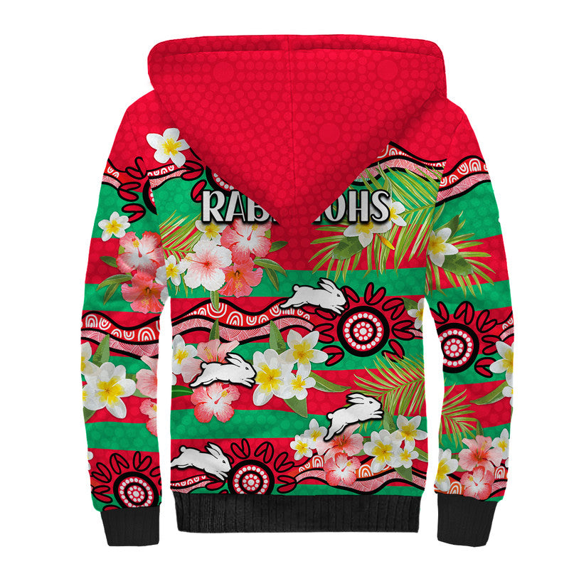 rabbitohs-rugby-sherpa-hoodie-tropical-flowers-and-palm-hawaiian-style