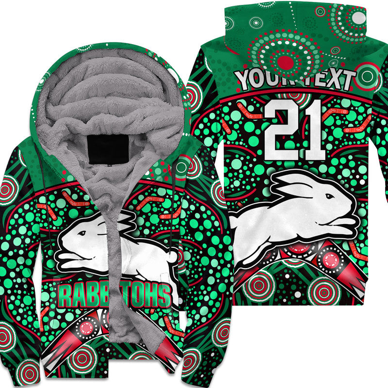 custom-personalised-south-sydney-indigenous-rabbitohs-dot-art-style-sherpa-hoodie