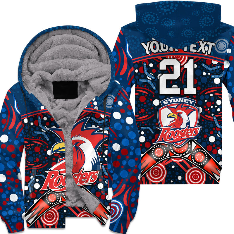 custom-personalised-roosters-rugby-sherpa-hoodie-boomerang-indigenous-dots
