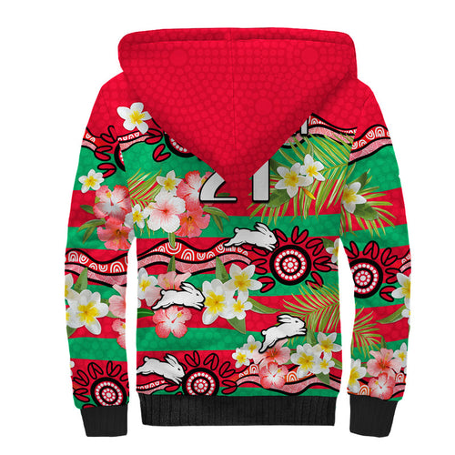 custom-personalised-rabbitohs-rugby-sherpa-hoodie-tropical-flowers-and-palm-hawaiian-style
