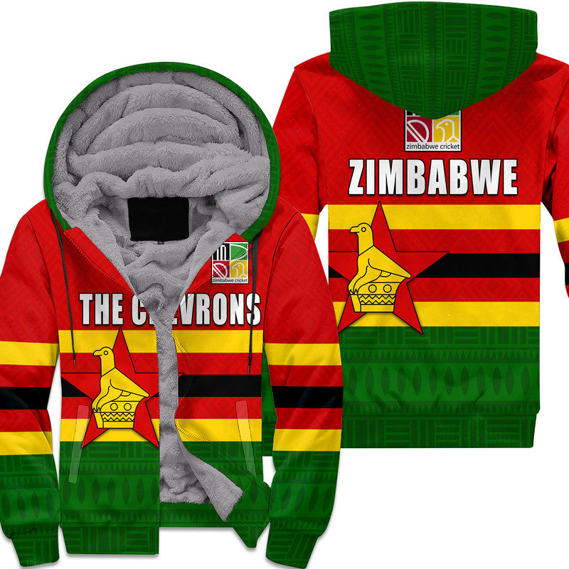 the-chevrons-cricket-mix-zimbabwe-flag-and-indigenous-pattern-sherpa-hoodie