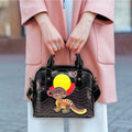 Shoulder Handbag - Numbat Tribal Pattern with Aboriginal Flag - Vibe Hoodie