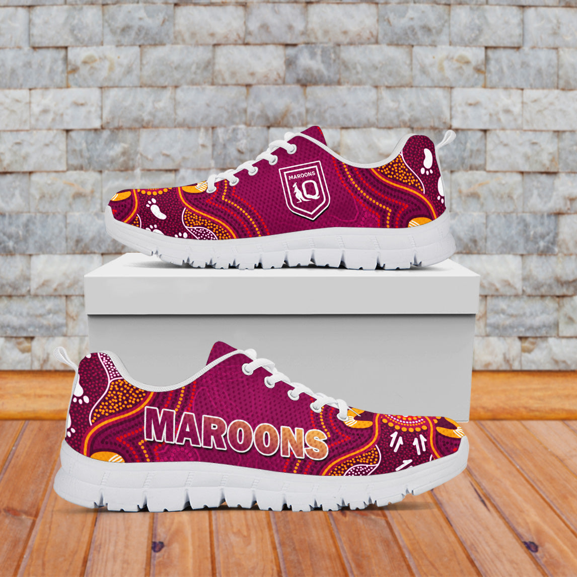 maroons-rugby-sneakers-queensland-kangaroo-aboriginal-dot-paintings