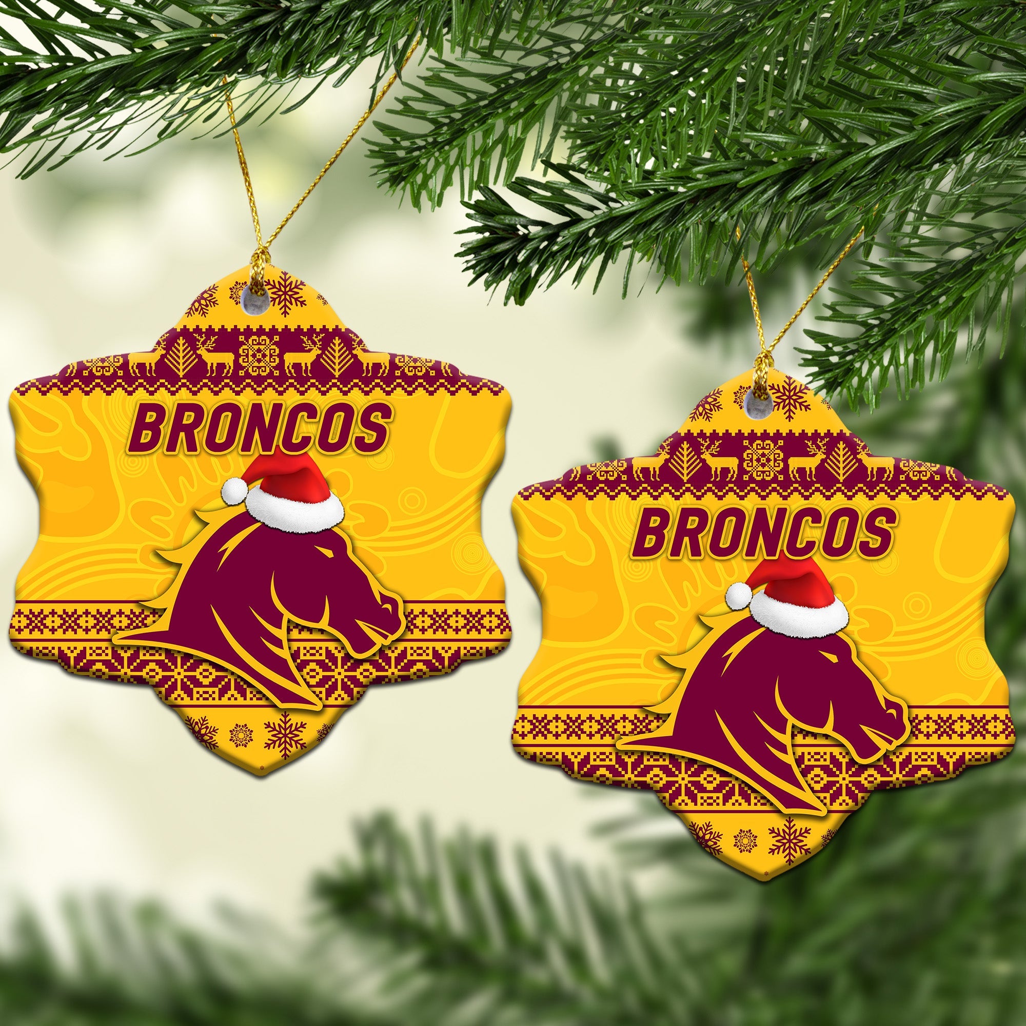 brisbane-broncos-christmas-ornament-simple-style-gold