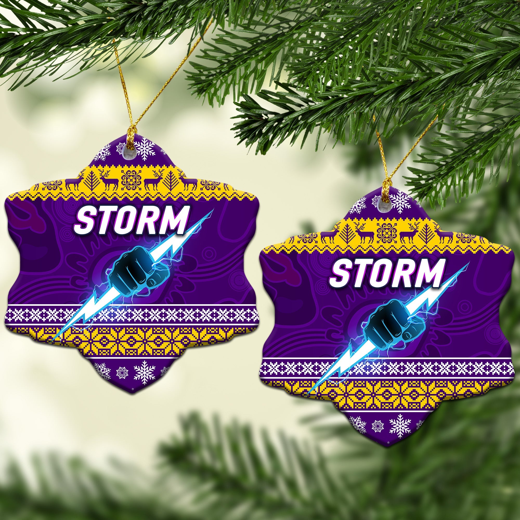 melbourne-storm-christmas-ornament-simple-style-purple