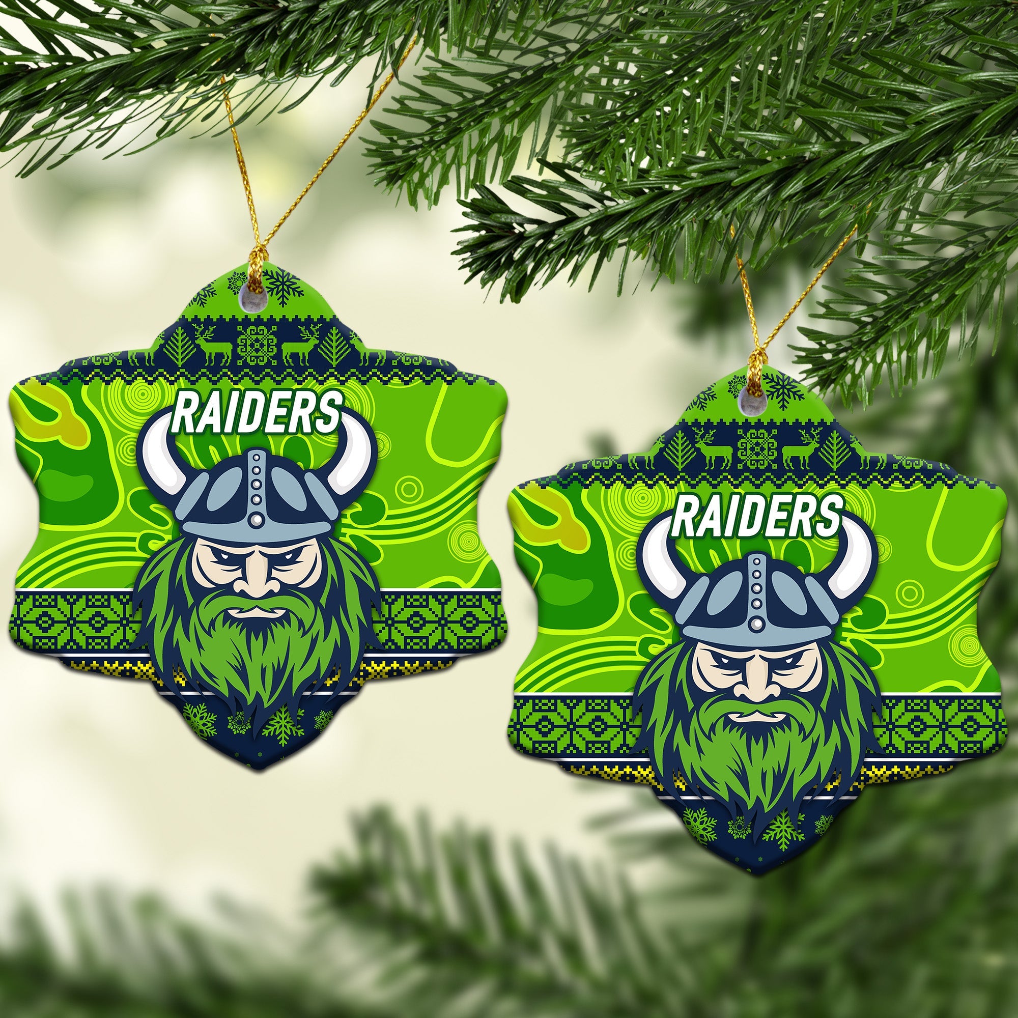 canberra-raiders-christmas-ornament-simple-style-navy-green