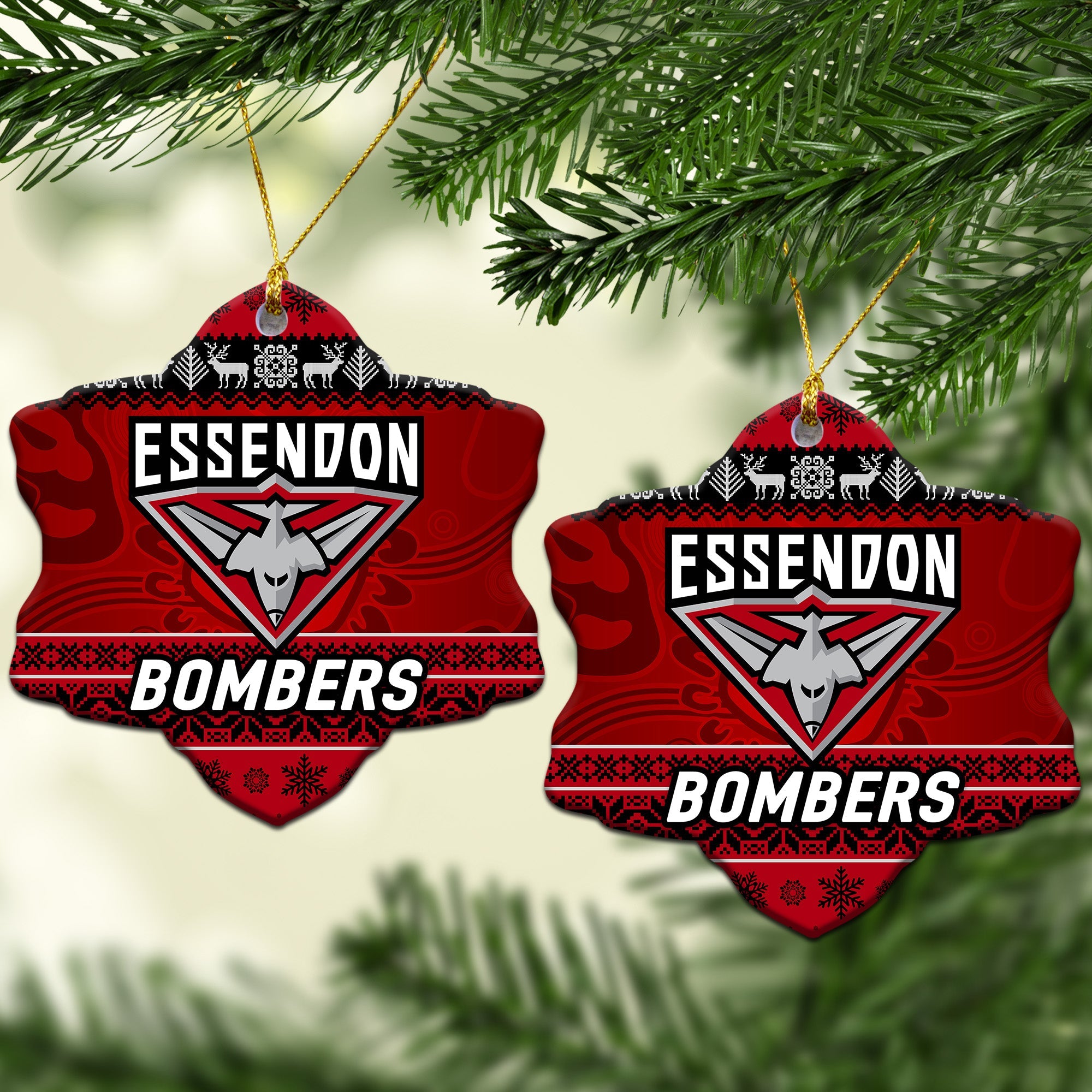 essendon-bombers-christmas-ornament-simple-style-red