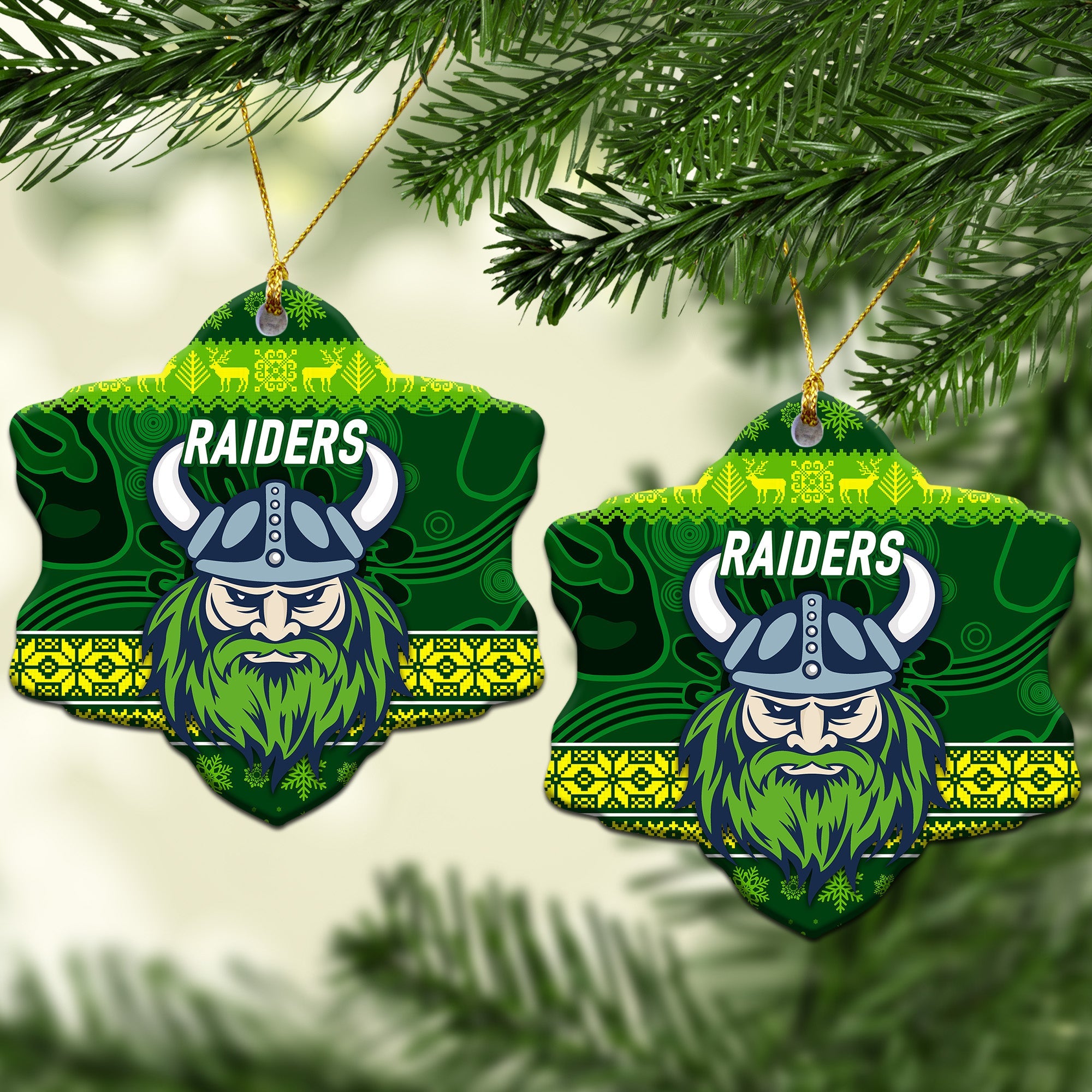canberra-raiders-christmas-ornament-simple-style-dark-green