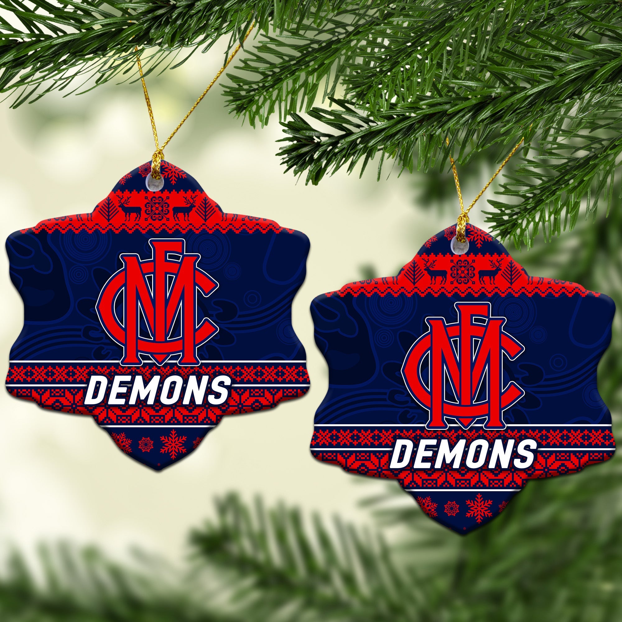 melbourne-demons-christmas-ornament-simple-style