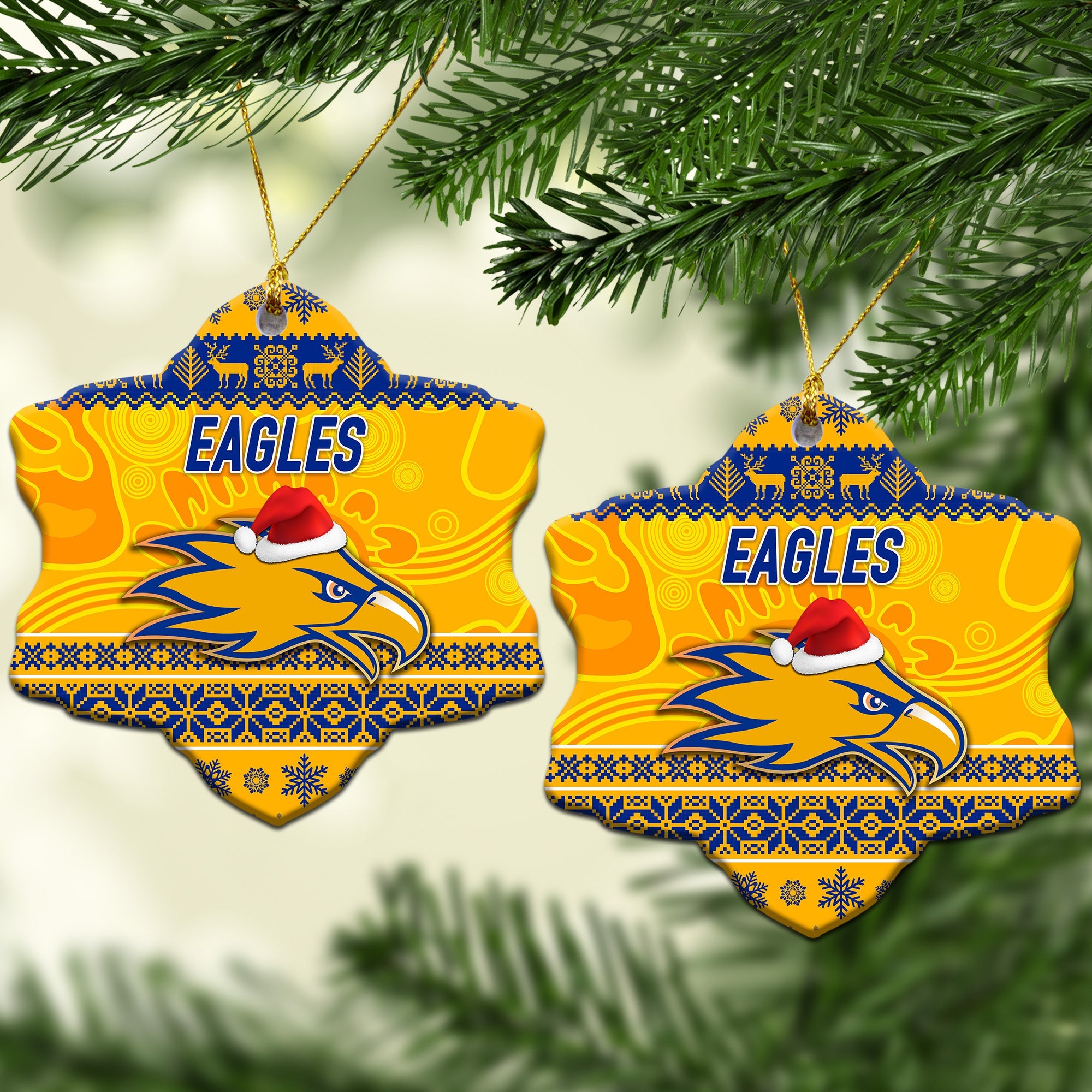 west-coast-eagles-christmas-ornament-simple-style-gold