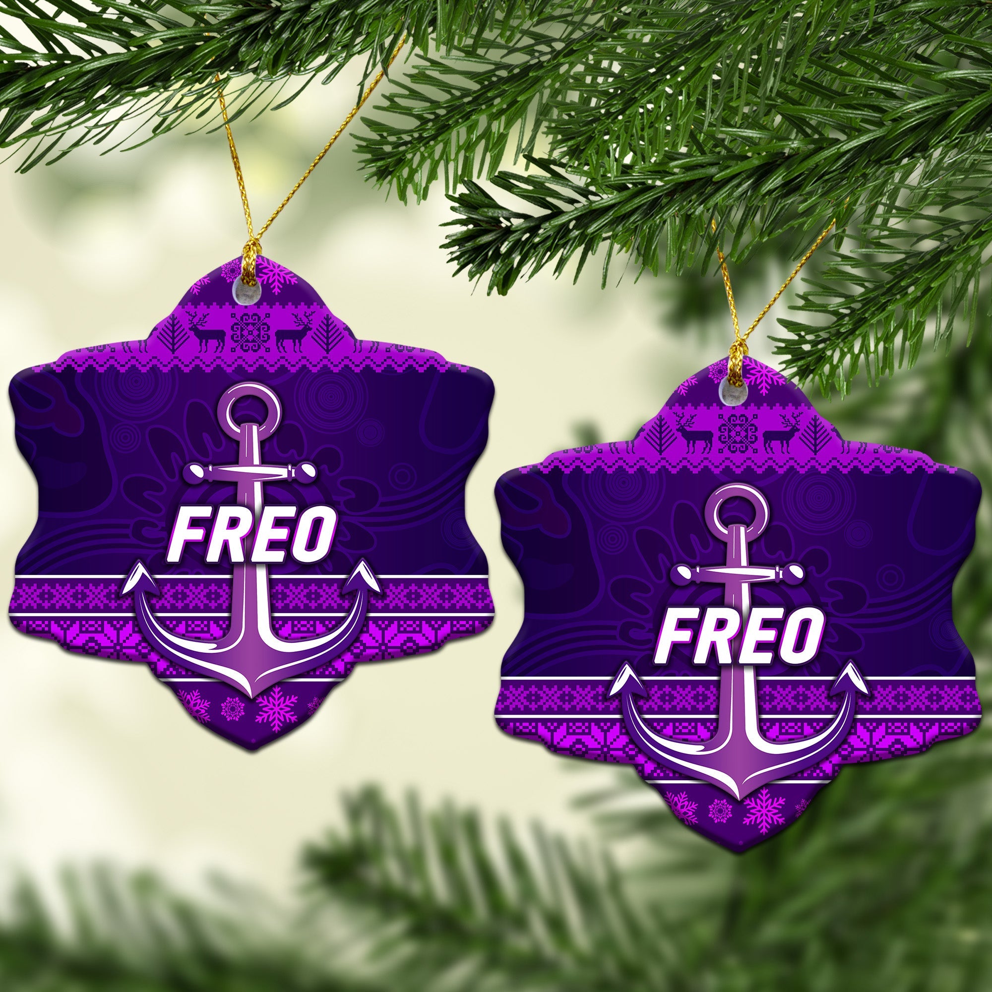 fremantle-dockers-christmas-ornament-simple-style-purple