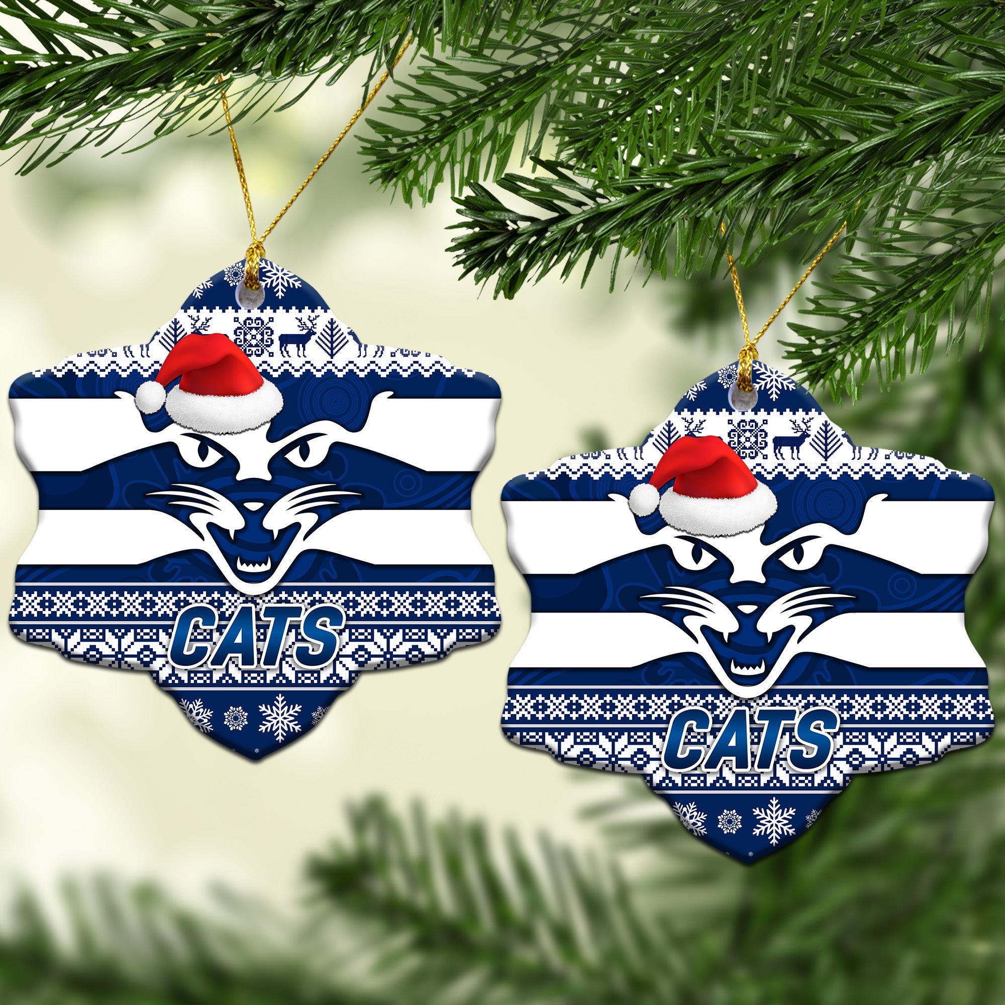 geelong-cats-christmas-ornament-simple-style