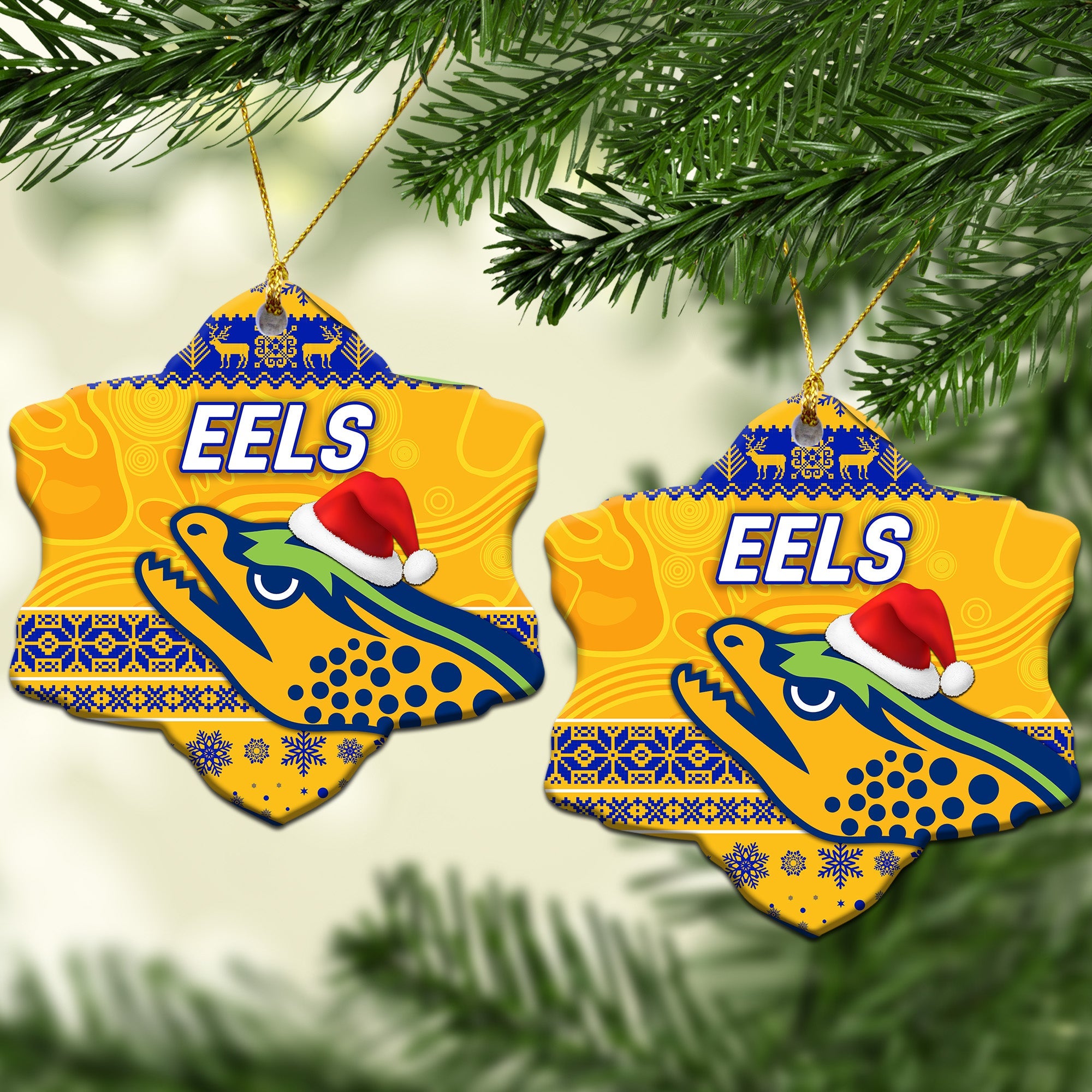 parramatta-eels-christmas-ornament-simple-style-gold