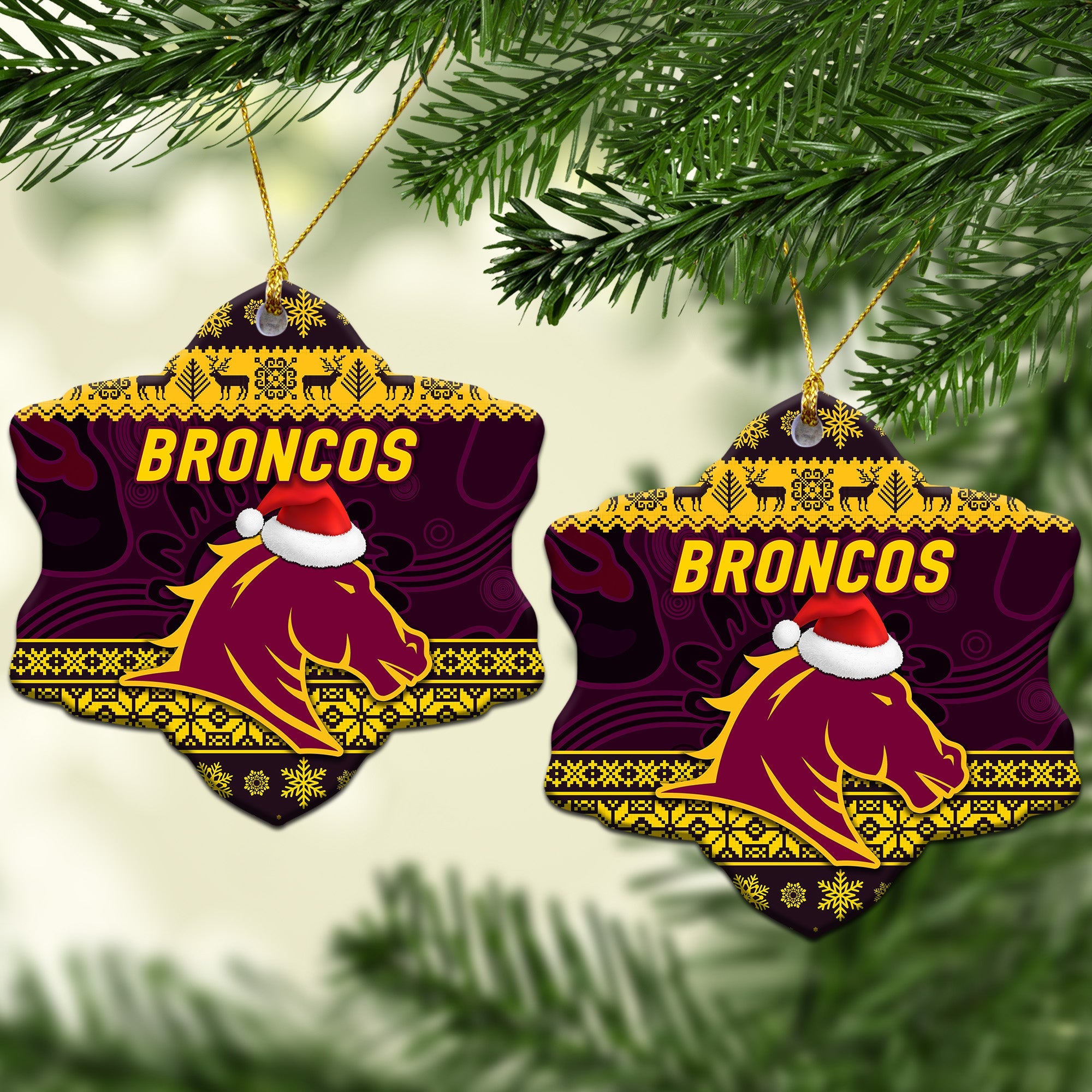 brisbane-broncos-christmas-ornament-simple-style-purple