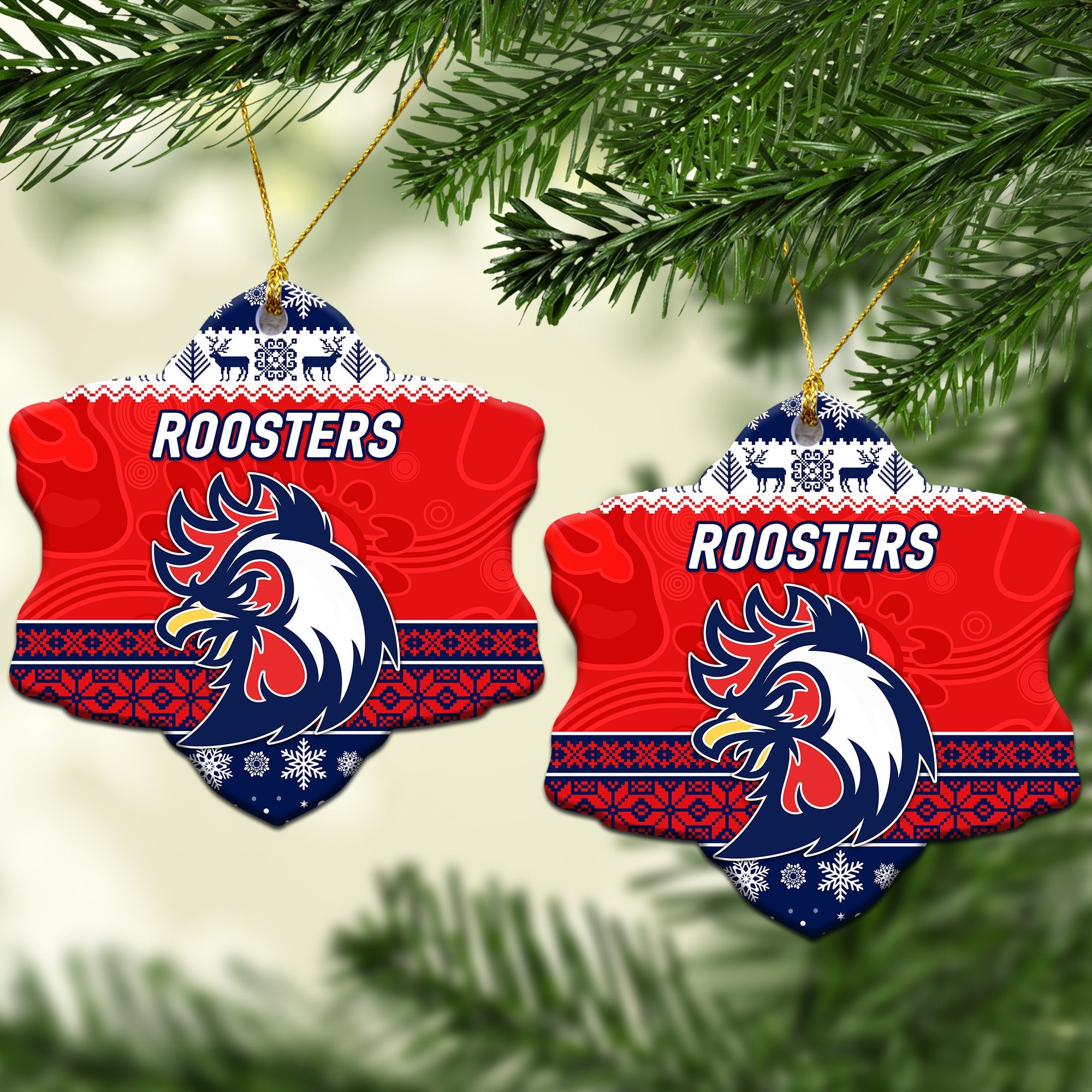 sydney-roosters-christmas-ornament-simple-style-blue