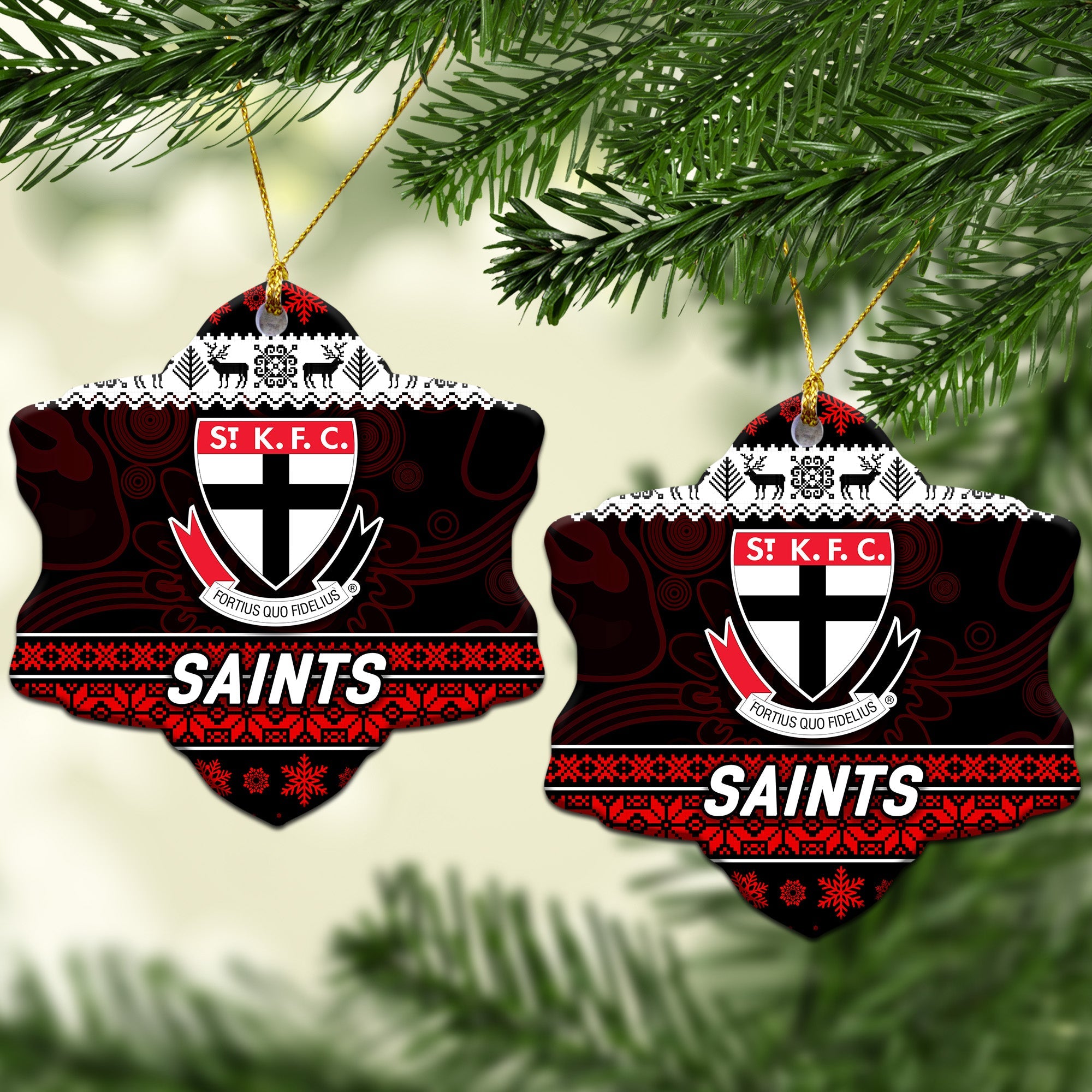 st-kilda-saints-christmas-ornament-simple-style