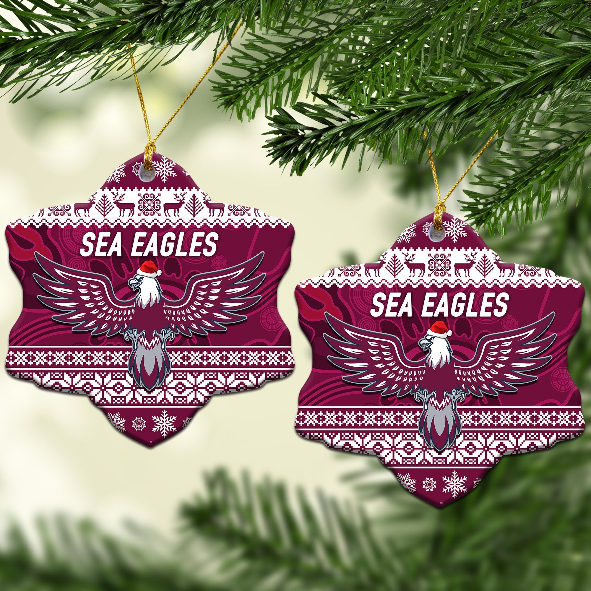 manly-warringah-sea-eagles-christmas-ornament-simple-style