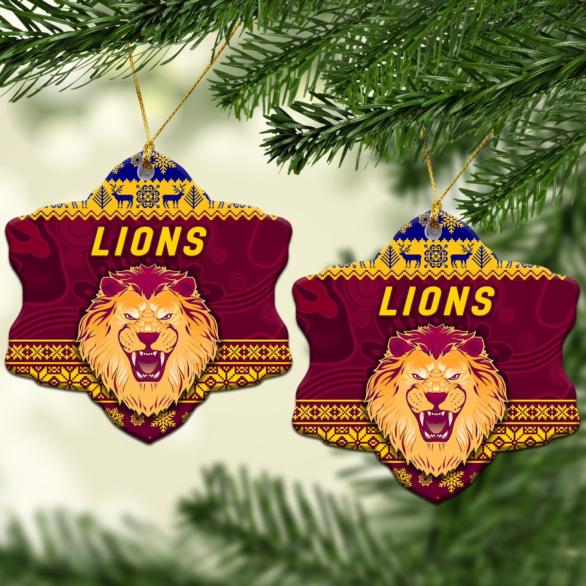 brisbane-lions-christmas-ornament-simple-style