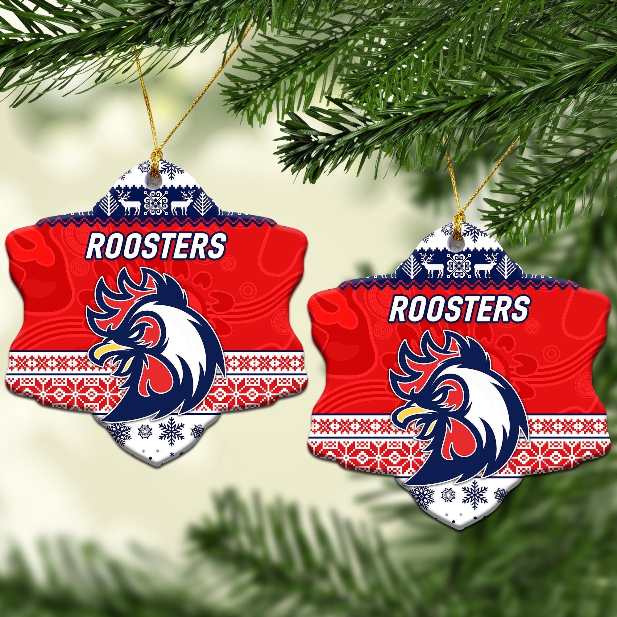 sydney-roosters-christmas-ornament-simple-style-white