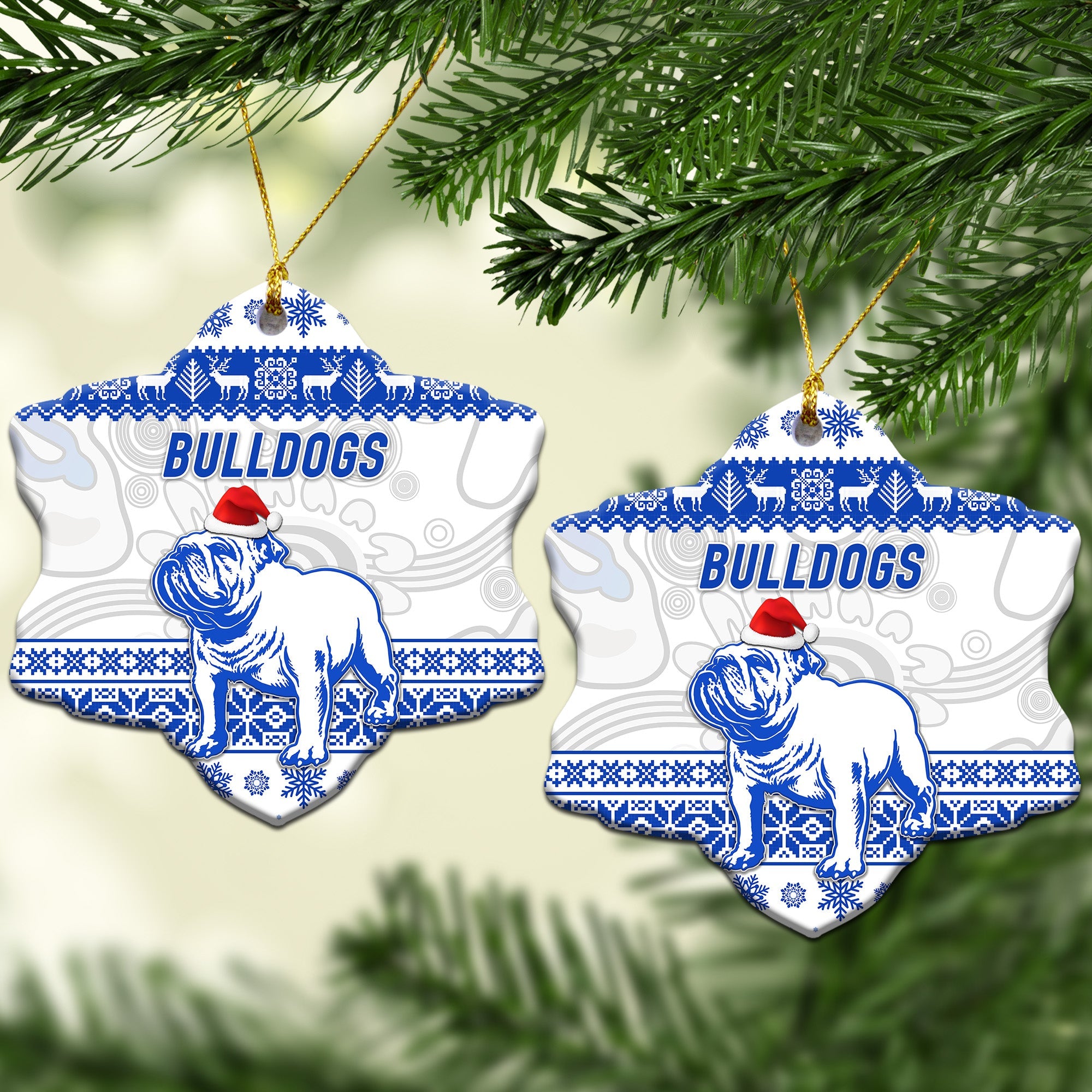 canterbury-bankstown-bulldogs-christmas-ornament-simple-style-white