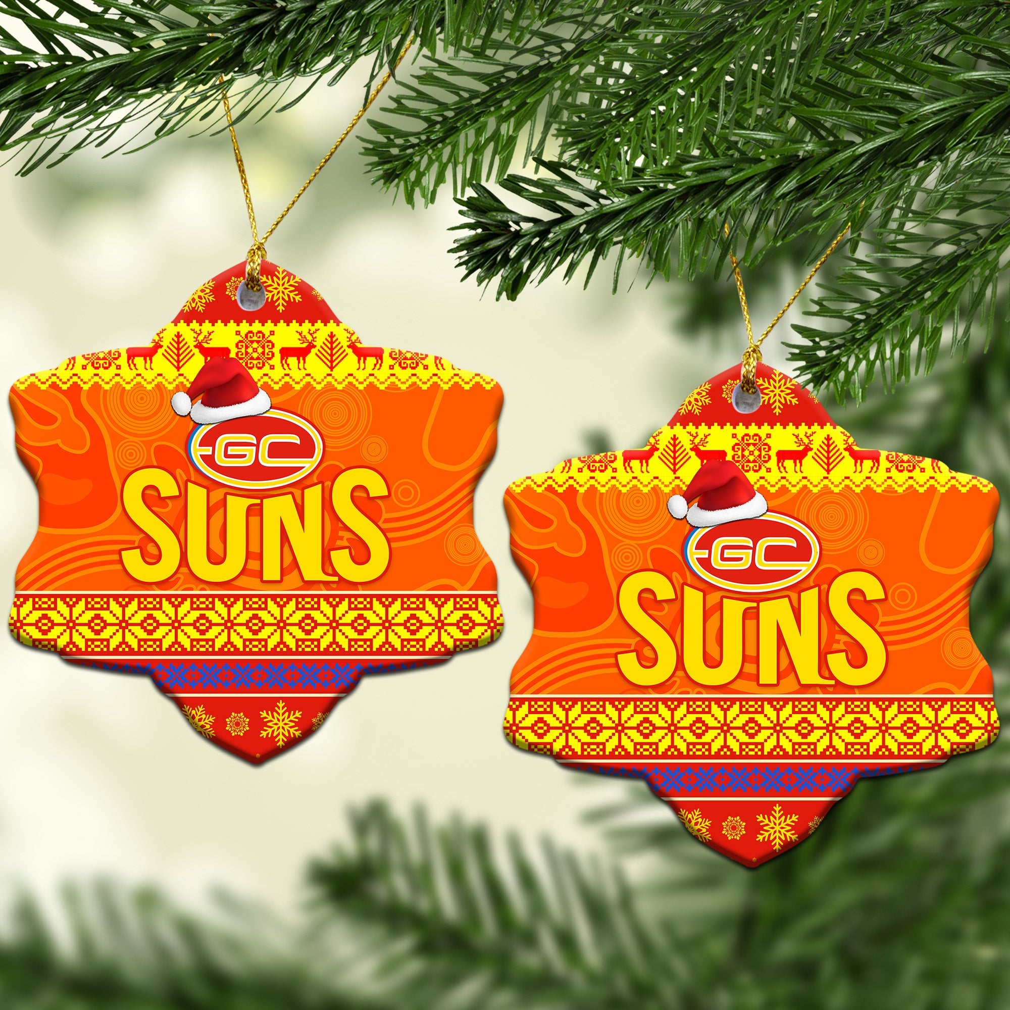 gold-coast-suns-christmas-ornament-simple-style