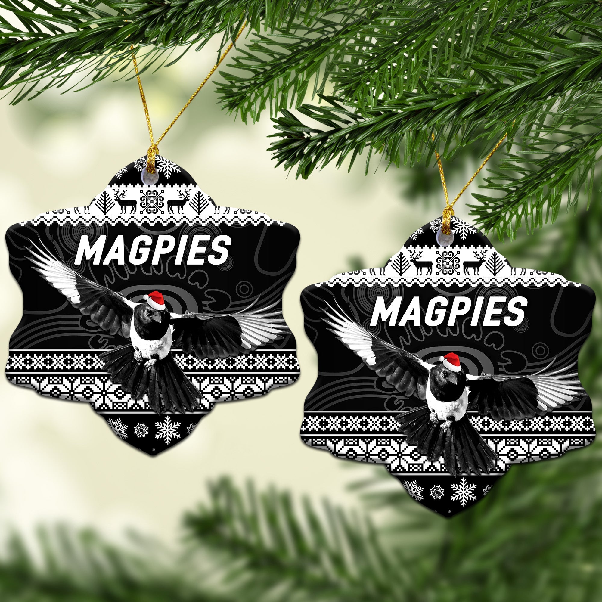 collingwood-magpies-christmas-ornament-simple-style