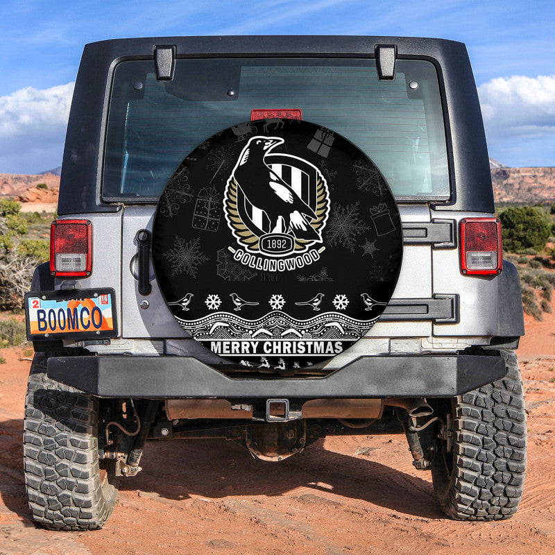 collingwood-pies-unique-winter-season-spare-tire-cover-magpies-merry-christmas-no2
