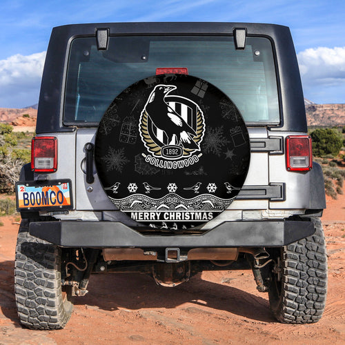 collingwood-pies-unique-winter-season-spare-tire-cover-magpies-merry-christmas-no2